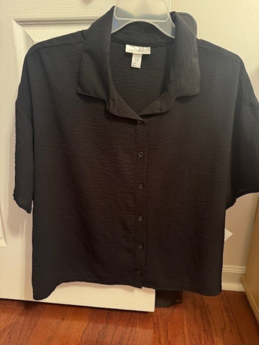 NWT LADIES BLACK BLOUSE, SIZE 1X, BY JUST BE